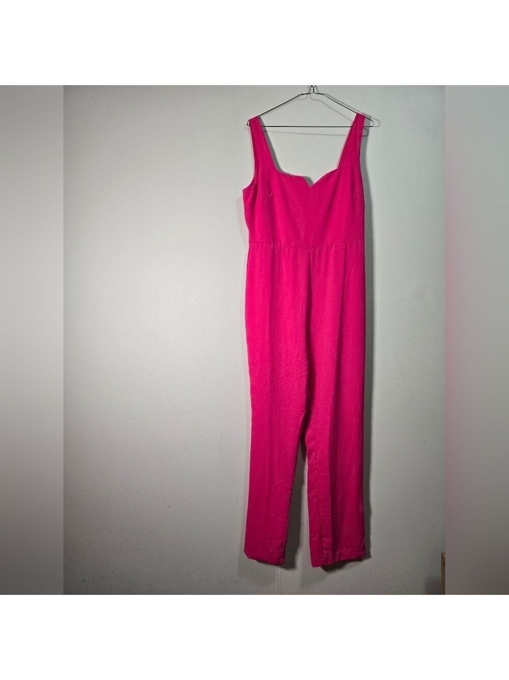 NSR sleeveless wide leg jumpsuit color hot pink size Large